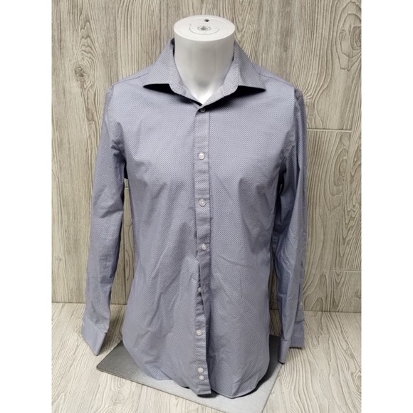 Michael Kors Other - Michael Kors Muscle 32/33 Button Up Shirt Mens Med Slim Fit Pattern LS 15 Neck